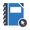 Click notebook glyph color vector icon Royalty Free Stock Photo