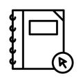 Click notebook thin line vector icon Royalty Free Stock Photo
