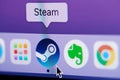 Click and open steam app