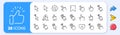 Click pointer line icons. Mouse cursor, hand finger and press here. App line icons. Vector Royalty Free Stock Photo