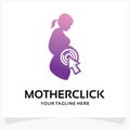 Click Pregnancy Logo. Mother Click Logo Design Template Inspiration