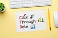 Click through rate CTR transcript on paper Royalty Free Stock Photo