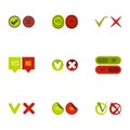 Click and selection icons set, flat style