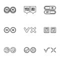 Click and selection icons set, outline style