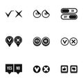 Click and selection icons set, simple style