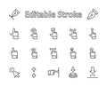 Click Set of Buttons related Vector Icons. Contains such Icons as Cursor, Mouse, Hand, Index Finger, Arrow and more