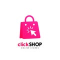 click shop logo icon design. online shop logo designs template