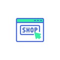 Click shop website icon vector