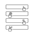 Click submit blank button in line style design with various hand finger cursor Royalty Free Stock Photo