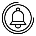 Click subscribe bell icon, outline style