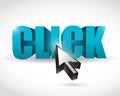 Click text and cursor illustration design Royalty Free Stock Photo