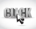 Click text and cursor illustration Royalty Free Stock Photo