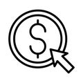 Click thin line vector icon Royalty Free Stock Photo