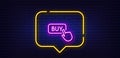 Click to Buy line icon. Online Shopping sign. Neon light speech bubble. Vector