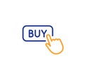 Click to Buy line icon. Online Shopping sign. Vector Royalty Free Stock Photo