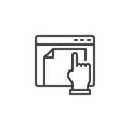 Click to website document file line icon Royalty Free Stock Photo