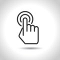 Click touch screen, hand with mobile, smartphone icon. Vector.