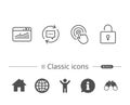 Click, Update comments and Browser window icons. Royalty Free Stock Photo
