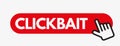 Clickbait icon with cursor arrow and click button Royalty Free Stock Photo