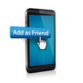 Clicked Add Friend Button Illustration for Social Media Royalty Free Stock Photo