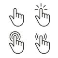 Clicker, Pointer Hand Line Icon. Editable Stroke.