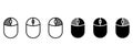 Clicking computer mouse vector icons set. Black and white computer mouse symbol in different style Royalty Free Stock Photo