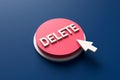 Clicking delete button for data removal and erase Royalty Free Stock Photo