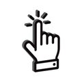 Clicking finger icon, hand pointer. Click button with hand pointer clicking Royalty Free Stock Photo