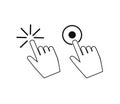 Clicking finger icon, hand pointer on white background vector. click icon stock vector illustration flat design. Touch vector Royalty Free Stock Photo