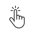 Clicking finger icon, mouse clicking pointer. vector