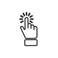 Clicking finger line icon, hand pointer. Vector illustration Royalty Free Stock Photo