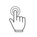 Clicking Finger Pointer Icon Vector. Hand Cursor Symbol Royalty Free Stock Photo