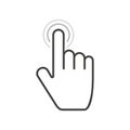 Clicking hand icon. Tap or press hand vector. Touch something with finger. Vector EPS 10