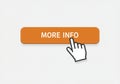 Clicking More Info Button with Hand Cursor on Light Background Royalty Free Stock Photo