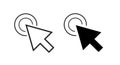 Clicking Pointer Icon Monochrome. Arrow Cursor Symbol Vector