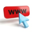 Clicking the www website button with a cursor icon symbolizing internet access and online browsing Royalty Free Stock Photo