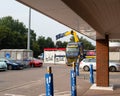 Click and collect new normal shopping at Tesco gets another two storage freezers. Royalty Free Stock Photo