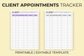 Client Appointments Tracker Template Printable KDP Interior for managing client schedules and service details organization Royalty Free Stock Photo