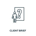 Client Brief vector icon symbol. Creative sign from advertising icons collection. Filled flat Client Brief icon for