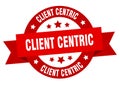 client centric round ribbon isolated label. client centric sign. Royalty Free Stock Photo