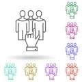 Client, customer types, hand multi color icon. Simple thin line, outline vector of growth hacking icons for ui and ux, website or Royalty Free Stock Photo