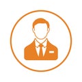 Client, employee, business man icon. Orange color vector design