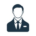 Client, employee, business man icon. Simple editable vector design isolated on a white background