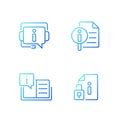 Client information support pixel perfect gradient linear vector icons set Royalty Free Stock Photo