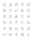 Client line icons collection. Satisfied, Responsive, Committed, Loyal, Trusrthy, Respectful, Happy vector and linear