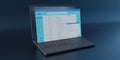 Client mail list on computer laptop screen. Email message communication