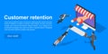 Client retention concept banner, isometric style