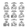 Client Services Set Icons Vector Illustrations