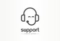 Client support, customer service creative symbol concept. Call center, contact us abstract business logo idea. Headset