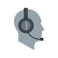 Client support service operator in headset icon